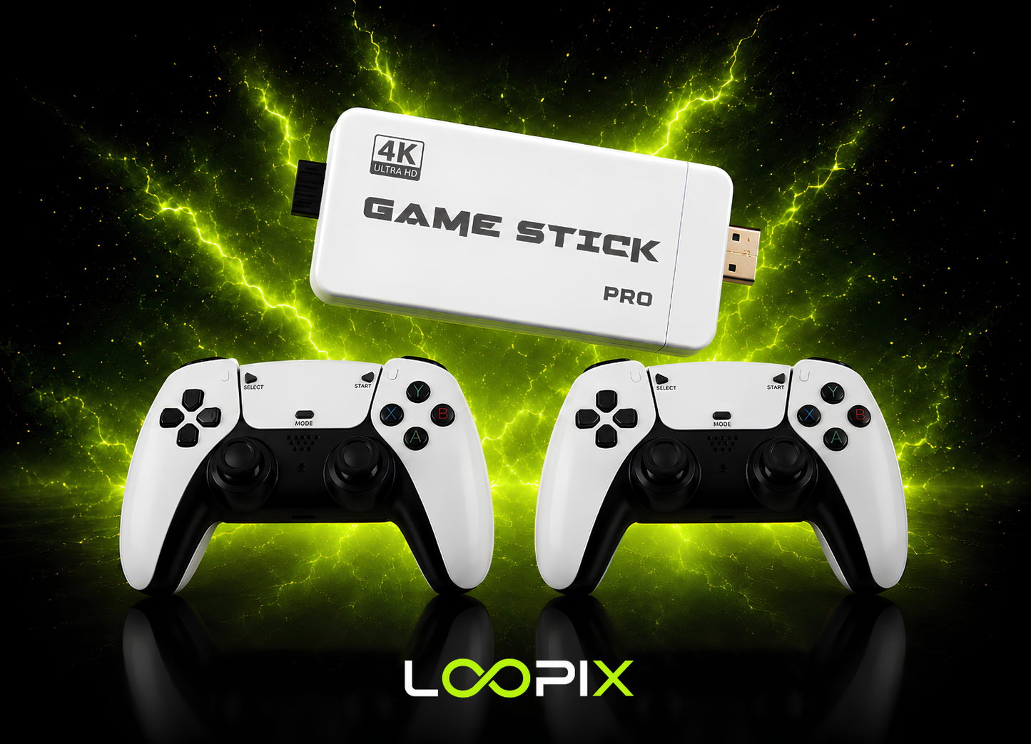 Loopix™ Game Stick 4K – Consola Retro 2.4G Wireless con 2 Controles