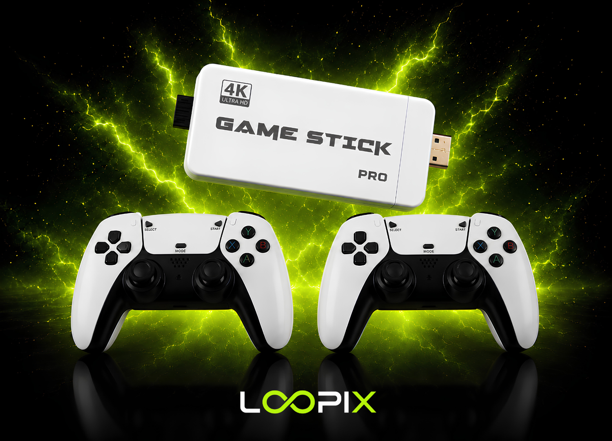 Loopix™ Game Stick 4K – Consola Retro 2.4G Wireless con 2 Controles